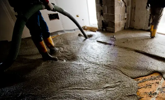 Anhydritová podlaha mateřská škola Olomouc Hodolany, lití přes podlahové topení